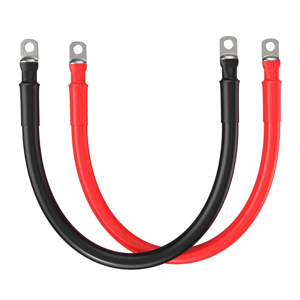 Heavy-Duty 35mm² Pure Copper Battery to Inverter Cable Pair (1.5m, M8/M10)