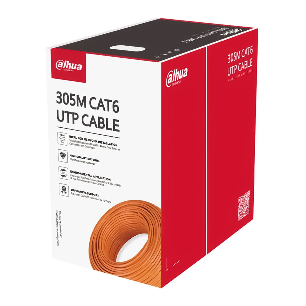 Dahua Cat6 UTP 100% Pure Oxygen-Free Copper Outdoor PE CCTV Cable 305m (DH-PFM920I-6UN-C)
