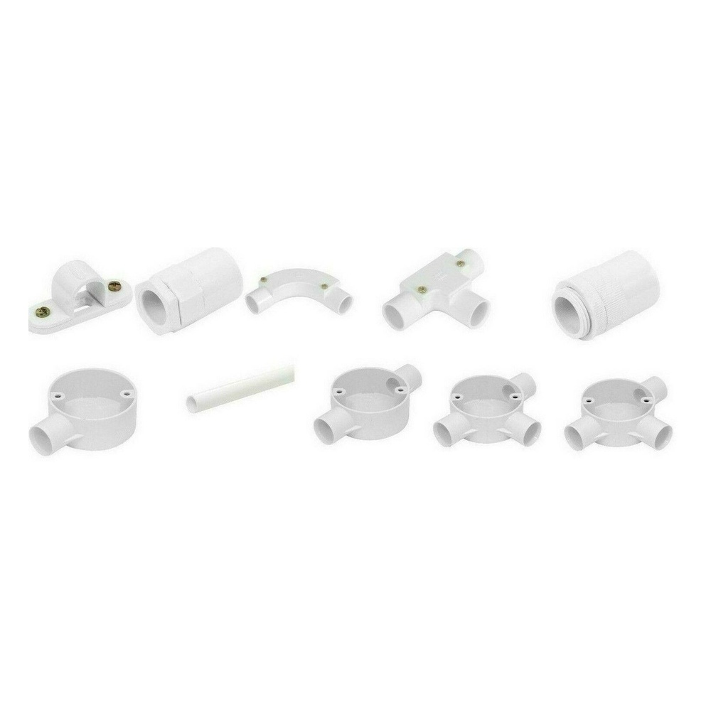 20mm High-Impact PVC Conduit Inspection Bends & Couplers (Pack of 20)