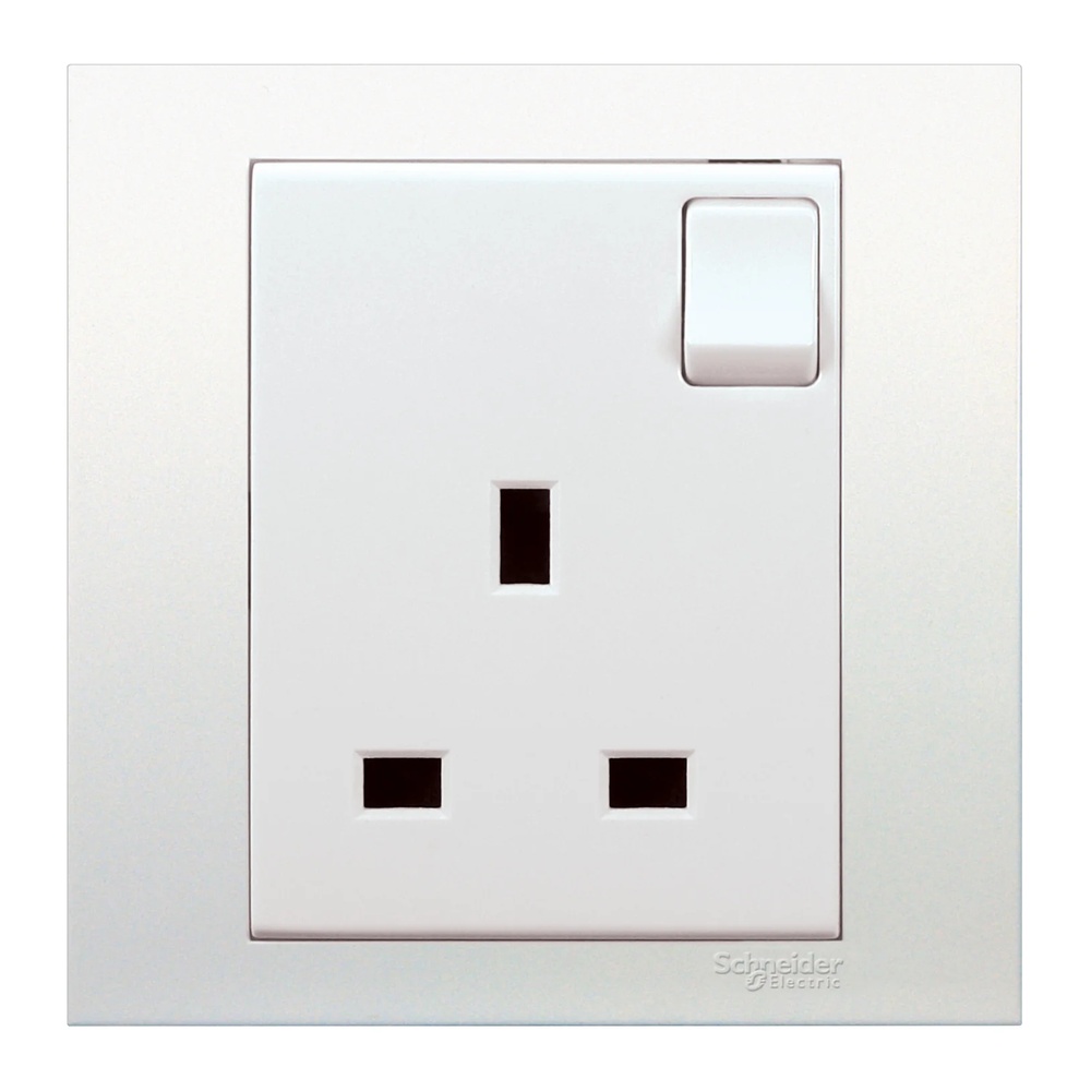 Schneider Electric Vivace 13A 1-Gang Single Switched Socket (White)