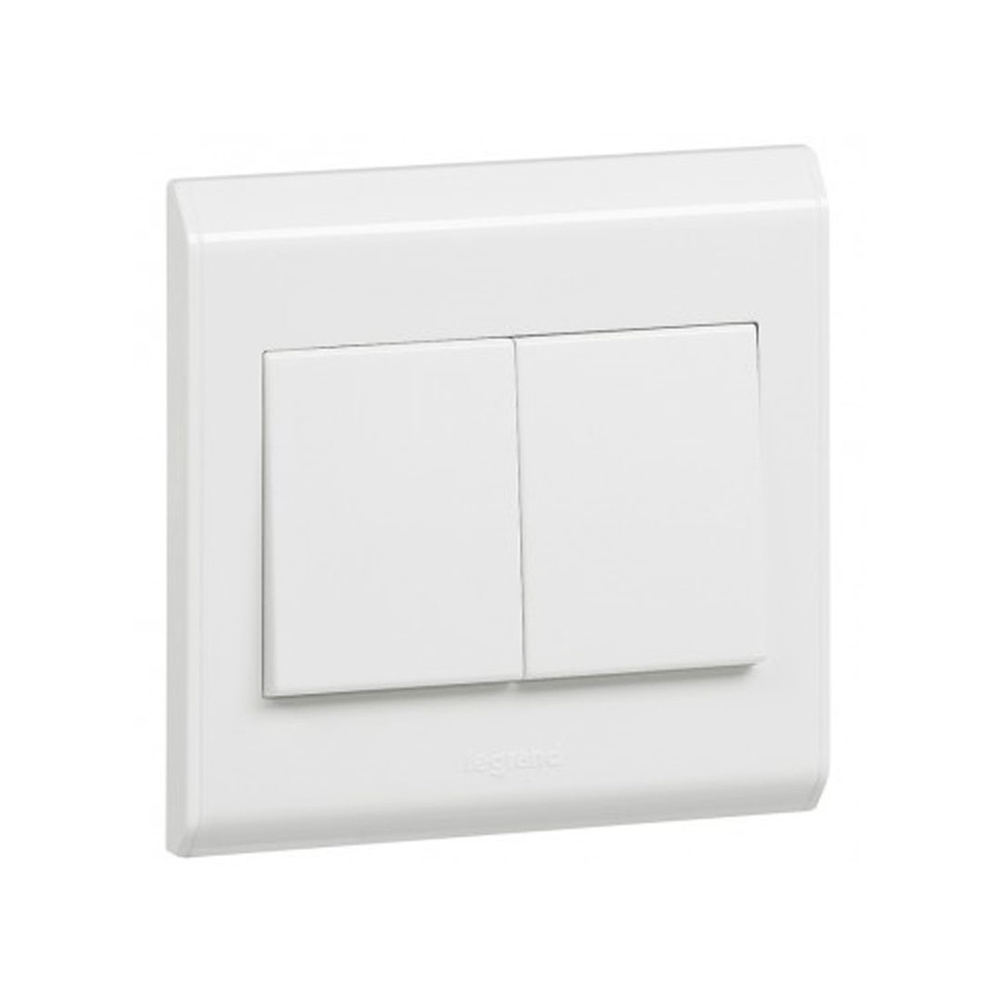 Legrand Belanko 2-Gang 1-Way / 2-Way Flush Light Switch (White)