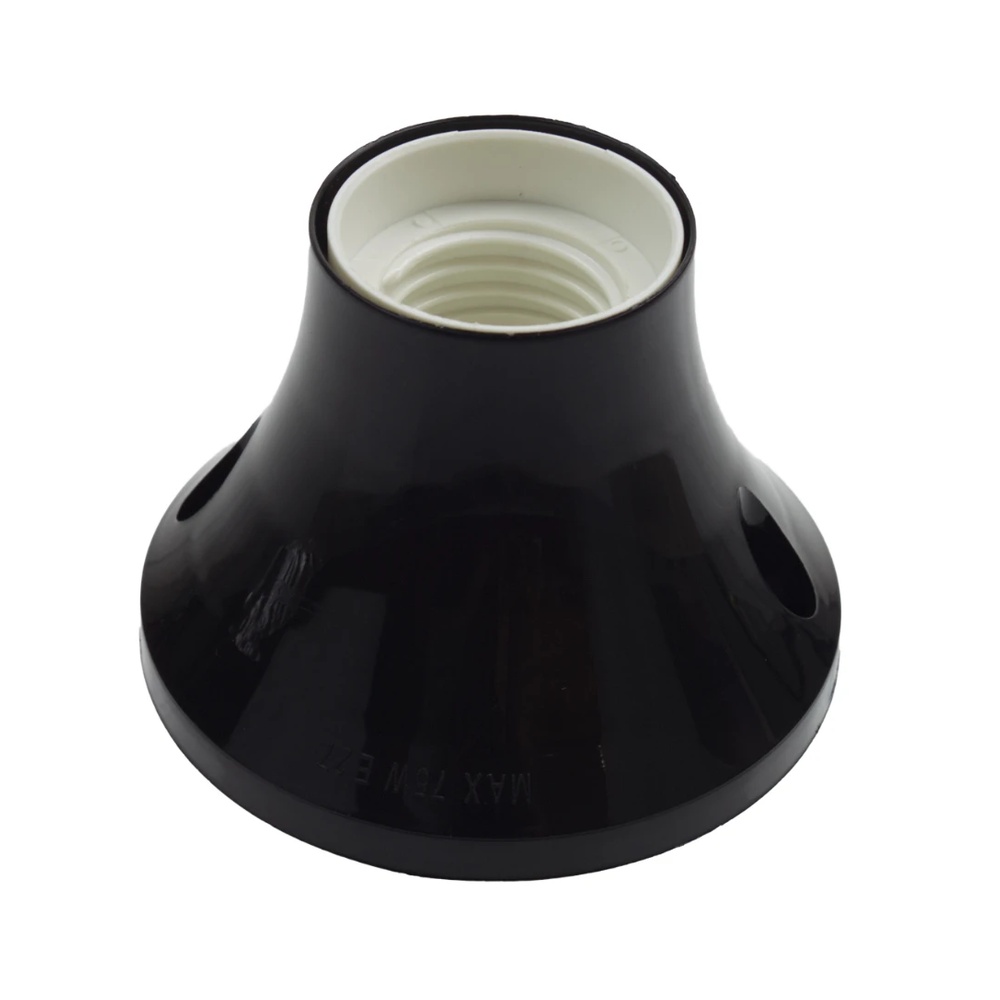 E27 Edison Screw Heavy-Duty Batten Lamp Holder with Skirt (Pack of 5)