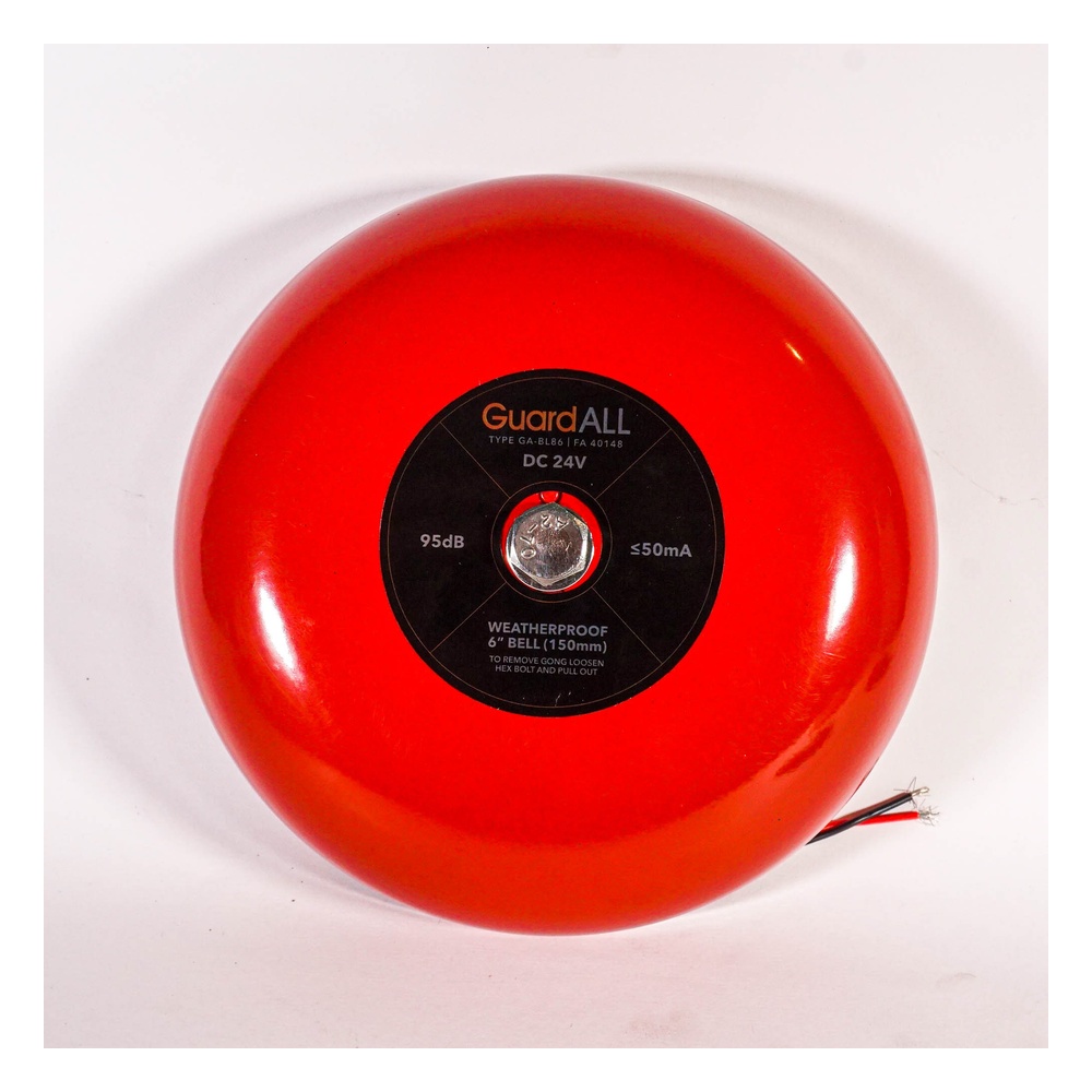 Conventional 24VDC 6-Inch Red High-Decibel Fire Alarm Motor Bell
