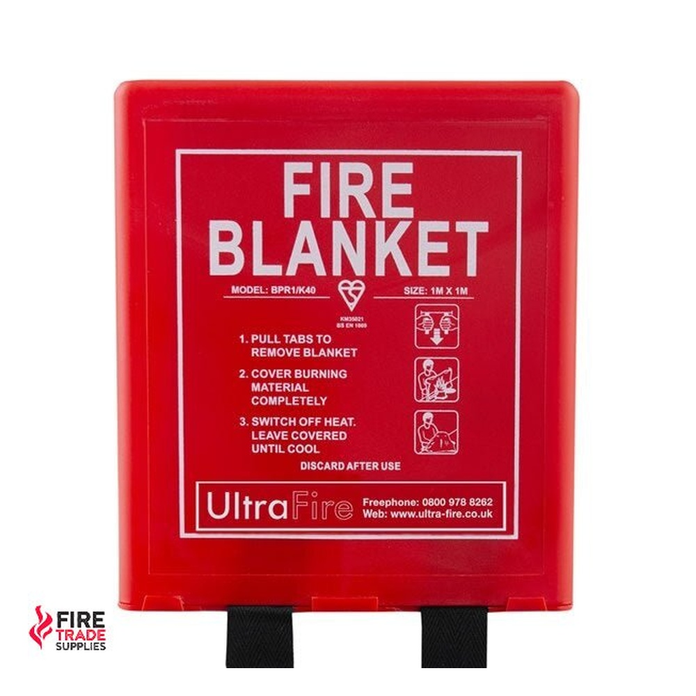Quick-Release Fibreglass Fire Blanket 1.2m x 1.2m in Rigid Case