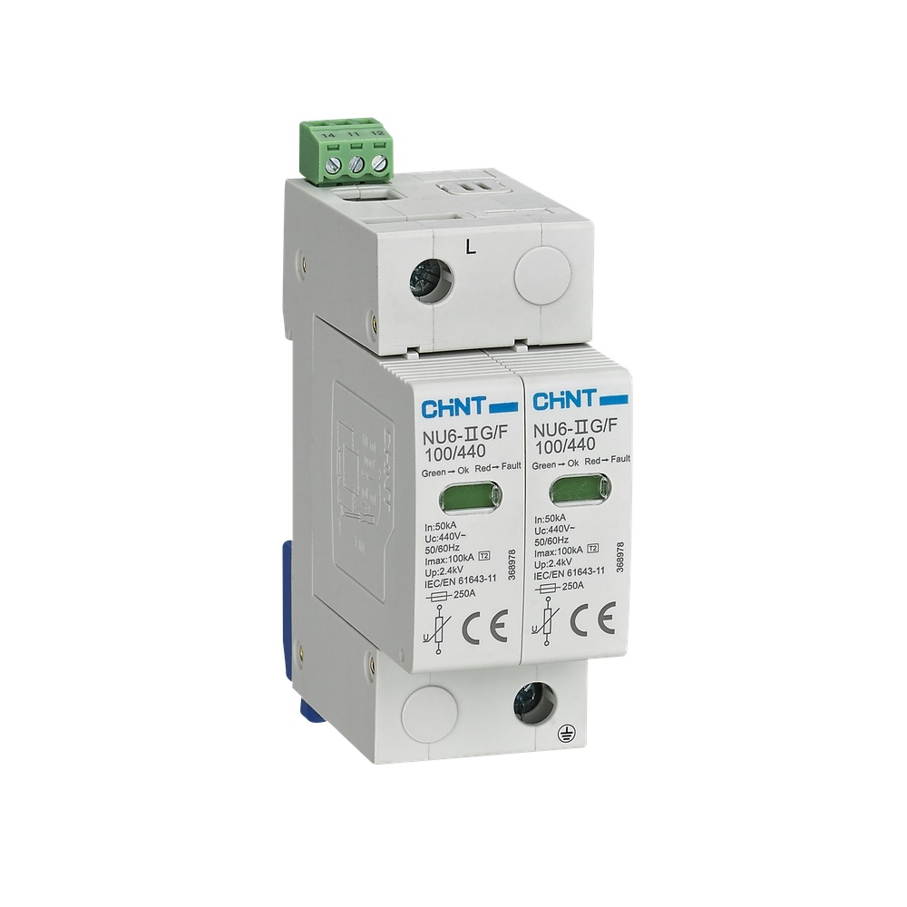 Chint NU6-II 1-Pole+N 275V AC 40kA Type 2 Surge Protective Device