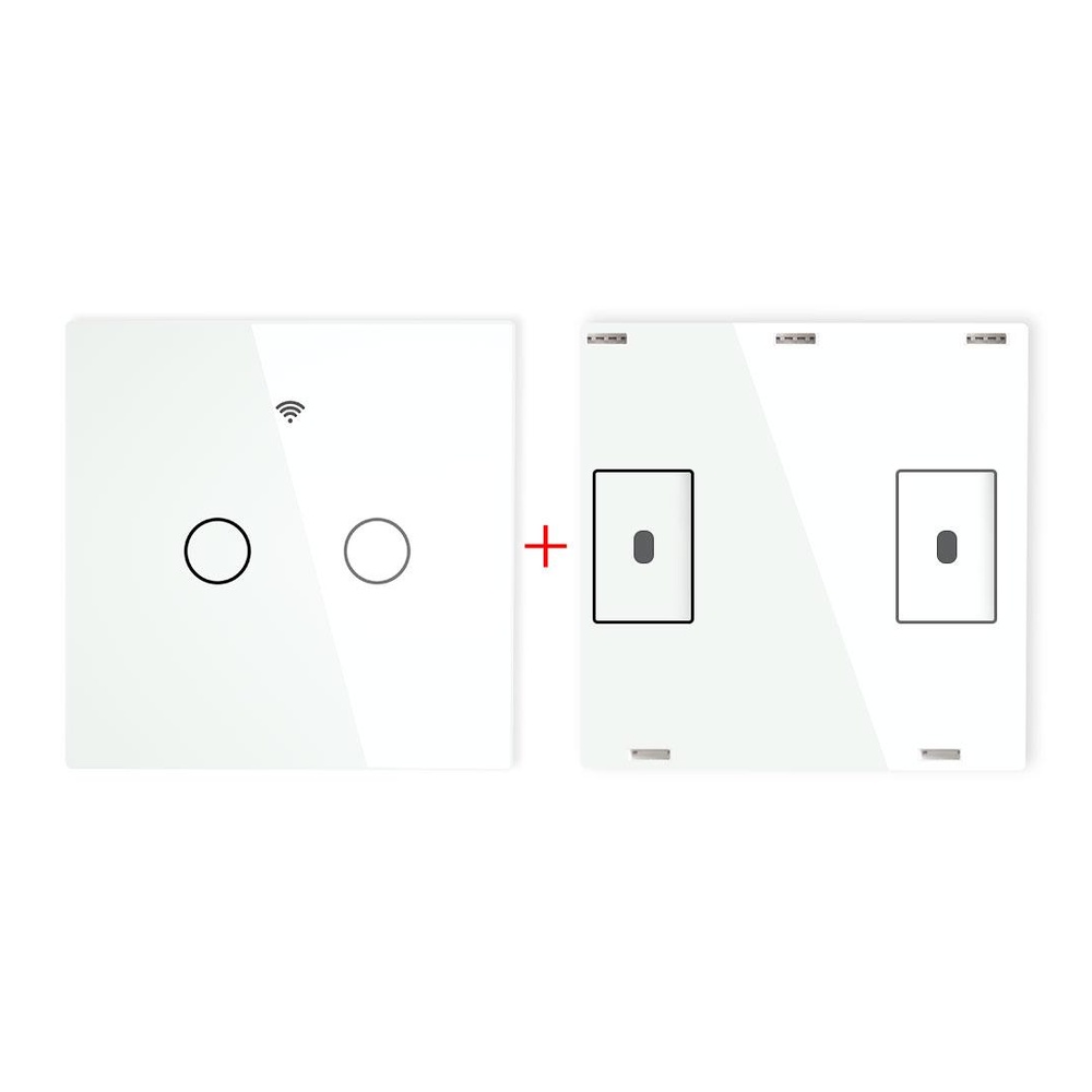 Moes Tuya 1-Gang Smart Wi-Fi Wall Touch Light Switch (White Tempered Glass Panel)