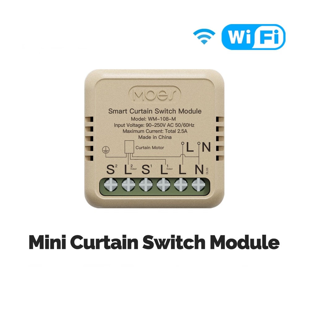 Moes Tuya Mini Smart Wi-Fi DIY In-Wall Relay Switch Module (10A)